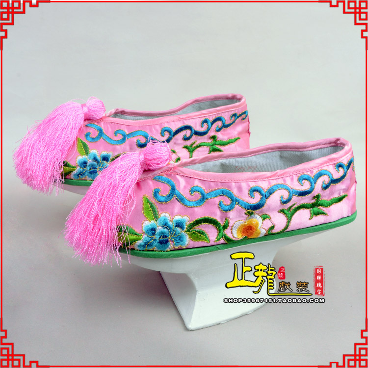 未央京越剧戏鞋花盆底清朝皇后贵妃宫女花盆底 旗鞋