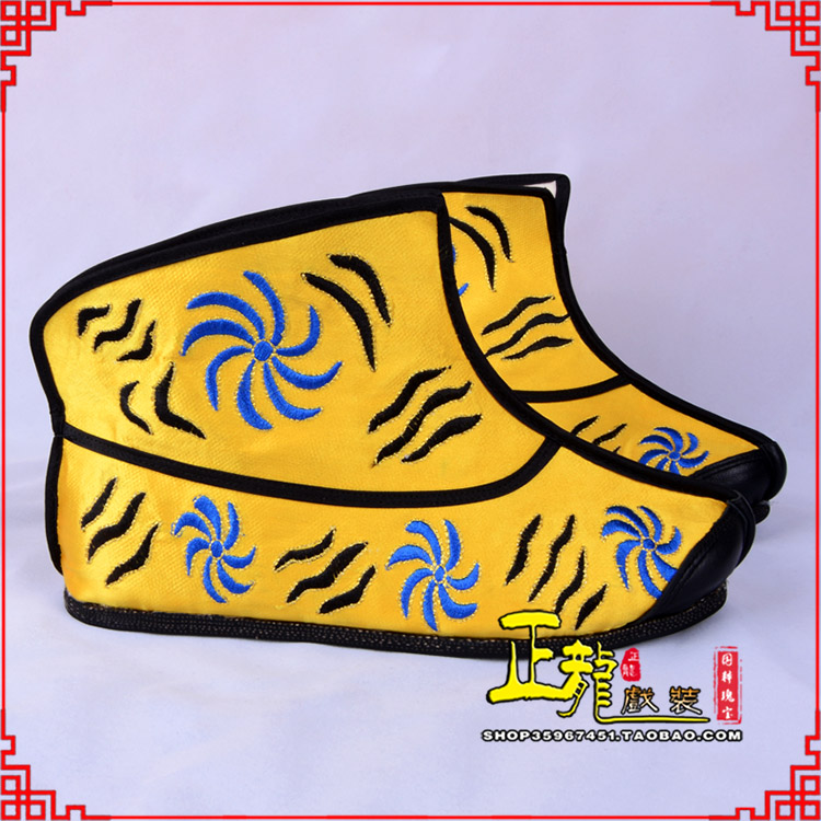 未央.美猴王靴子虎纹靴金黄快靴 猴鞋