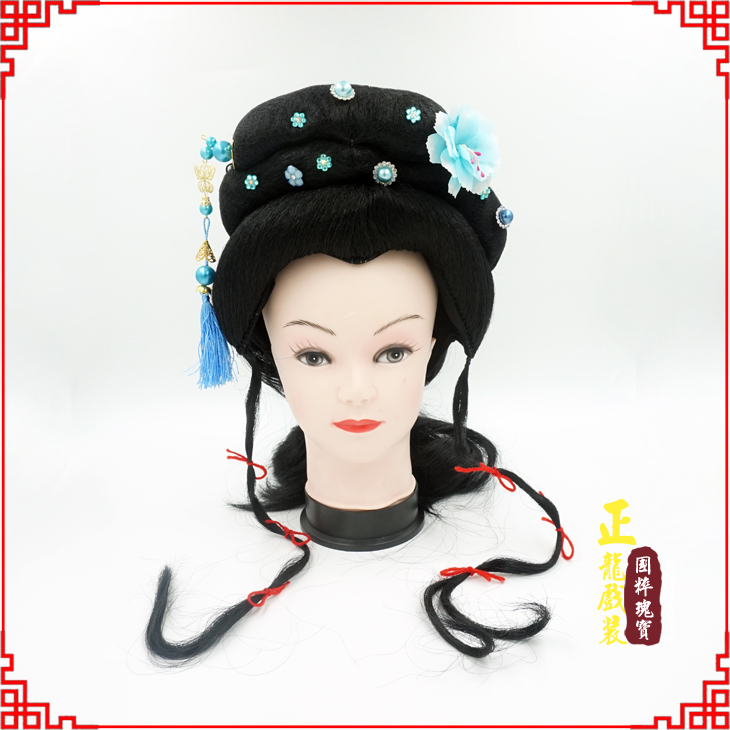 未央戏剧服装京剧越剧小旦花旦丫鬟假发 小姐头套