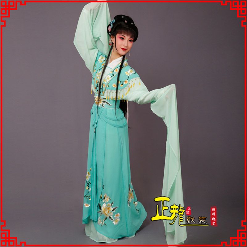 未央青衣水袖戏服演出服 云肩花旦衣